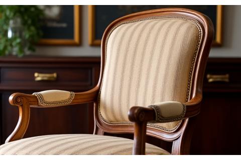 Vintage chair completely restored and reupholstered.
